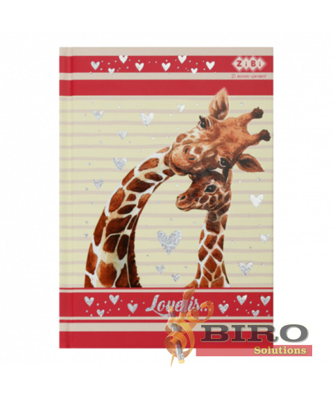 Carnet notițe A6, 64 foi, pătrățele, copertă tare, LOVE IS, roz